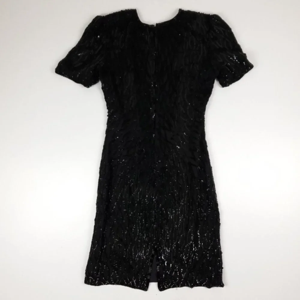 Vintage Laurence Kozar black sequined dress - Picture 2 of 11